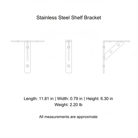 Heavy Duty Stainless Steel Shelf Bracket Wall Mount Built To Last For Garage Kitchen And Bath Storage Secure Stud Mount Level Support