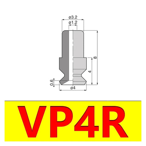 Top Shelves Flat Vacuum Suction Cups 50 Mm 10 Pack Silicone And Nitrile Rubber For Pneumatic Tools Manipulators side view drawing