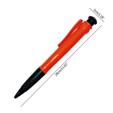 Ultra Jumbo Ballpoint Pen For Props And Dope Gag Gifts Oversized Writing Instrument With Smooth Bold Lines Extra Large Pen For Cosplay Display Awards School And Home Use Comfortable Big Grip, orange and black plastic, 28cm long