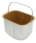 Rectangle Bread Machine Baking Bucket For Two Pound Loaf Dough Dead Simple Twist Lock Design Heavy Duty Kitchen Workhorse with silver alloy handle.