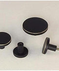 Top Tier Real Deal Copper Cabinet Knobs For Drawers And Cupboards, Slick Retro Round Door Handles With Included Screws, Big Time Hardware For Kitchens And Dressers. Four copper handles featuring a round design with screws.