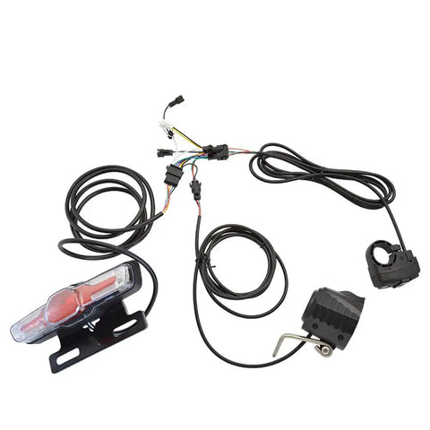 Ebike Headlight And Taillight Set With LED Running Lights And Brake Light, front rear lights kit and cables for 12V-72V systems