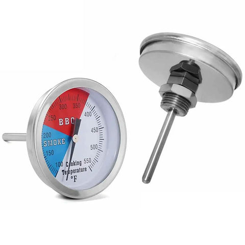 Two Pack BBQ Grill Temperature Gauges with 3 Inch Dial Faces for Charcoal Grills and Smokers Read 100 To 550 Degrees Fahrenheit Fast and Accurate