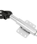 Close-up of Spring Loaded Gate Wheel Caster For Wooden And Farm Gates With 110 Lb Load Capacity Universal Mounting Plate