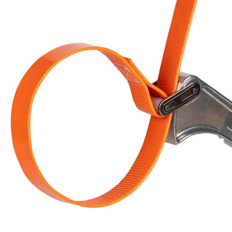 Grip It Adjustable Strap Wrench Kit Two Piece Set With Six Inch And Twelve Inch Handles For Tight Spaces orange urethane strap detail