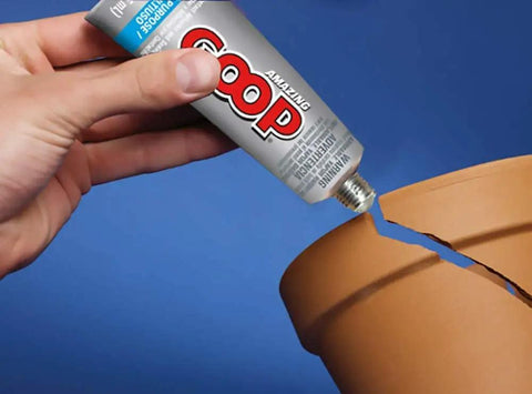 Applying All Purpose Glue 3.7oz Clear Bundle With Snip Tip Applicators And Spreader Tools to repair cracked terracotta pot