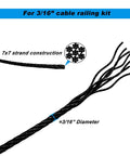 Blackened Three Sixteenth Inch Wire Rope Cable T316 Stainless Steel 7x7 Strand 200 Feet For Deck Railing Hardware Kit detail