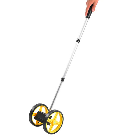 Xixian Double Wheel Measuring Tool Accurate Gear System for Distance, with yellow wheels and adjustable handle.