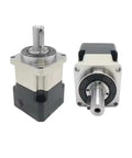 Rock Solid Helical Gear Reducer Box delivering a sweet 30 to 1 ratio shown from two angles, designed for standard NEMA motors.