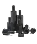 Hex Column Spacer Screw Kit M3 Nylon Pillar Standoff Nuts for Motherboard Assembly, 540 to 720 Pieces, DIY Friendly Kit Includes Male and Female Nuts, Durable Spacing Fasteners, Four Sets black nylon hex spacers with screws