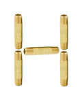 Five-pack Brass Pipe Fitting Long Nipple Heavy Duty One Quarter Inch NPT Male To One Quarter Inch NPT Male Extender Connector display