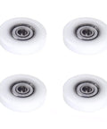 Rock Solid White Nylon Roller Idler Pulley With 626ZZ Bearing Slick Sliding Conveyor Wheel For Furniture Tracks Cabinet Doors 4 Pack set of four.