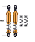 Beefy 4Pc Aluminum Big Bore Shocks 95mm For 1/10 RC Crawler Builds LCG Chassis Gspeed V3 Element Enduro SCX10 TRX4 Gamde R1 Comp DIY Gold Finish Heavy-Duty Upgrade Kit For Pro Builders And Hobbyists with two spring sets.