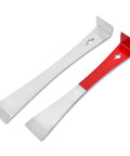 Flat Pry Bar Set, Stainless Steel Pry Bar Scraper Tools, Mini Crowbar Nail Puller For DIY Carpentry, Red and Silver Handle Pack