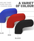 2 Pack Front Bumper Tow Hook Sleeve Covers in blue, red, and black silicone, Waterproof, Wear And Corrosion Resistant