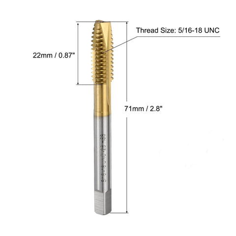 Heavy Duty 5/16-18 Unc Spiral Point Thread Taps Offer Kick Ass Chip Clearance And Smooth As Butter Threading Durable Precision Metalworking Gear For Daily Grind Jobs, precision tap tool, titanium coated.