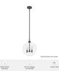 High Oaks 3-Light Noble Bronze Pendant Light With Dimmable Fixture, globe seeded glass, E26 base, medium ceiling light