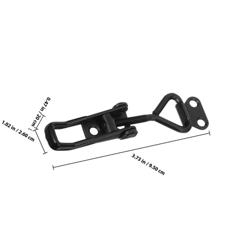 Heavy Duty Adjustable Toggle Latch Clamp With Quick Release Metal Pull Latch, black, iron, dimensions shown, for industrial use
