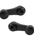 Heavy Duty Black Crank Window Handle Set For Kenworth T300 And T600 Trucks 2005 To 2007 Front Left Right Textured Manual Regulator Knobs With Two Piece Kit Built Tough For Rugged Use, two black knobs