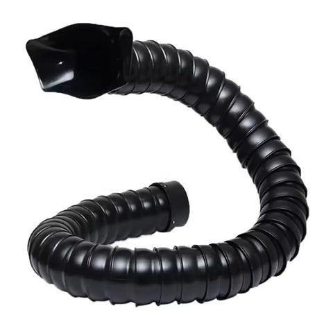 Tough As Nails Industrial Welding Fume Extraction Arm Hella Flexible 50mm Pom Exhaust Pipe with black square hood, flexible duct pipe.
