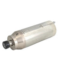 Beast Mode Heavy Duty CNC Water Cooled Spindle Built For Fast Routing And Metal Cutting Handles Killer Load Up To 7500W At 220V, side view showcasing silver metal body and adjustable collet.