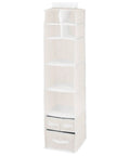 Must-Have Fabric Hanging Closet Organizer With 7 Shelves And 3 Removable Drawers for Baby Nursery and Bedroom in Gray
