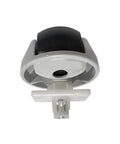 Front view of omni-directional caster wheel for Roborock vacuums, white wheel with black housing