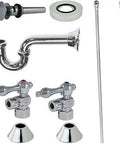 Traditional Vessel Sink Trim Kit With P Trap And Overflow Polished Chrome Solid Brass Plumbing Set Includes Supply Lines Angle Stops