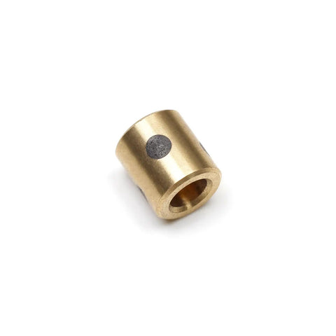 Workhorse Grade Carbon Steel Bronze Sleeve Bearing 3mm Bore 5mm OD 5mm Length Oil Free Bushing displayed from side angle.
