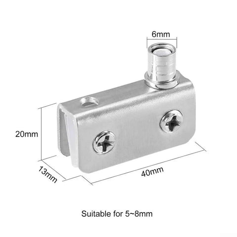 Heavy Duty Stainless Steel Glass Door Hinge With Adjustable Clamp Pivot For Shower Cabinet And Display Case Hardware, 40mm long