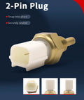 Honda Engine Coolant Temperature Sensor With Connector Fits Accord Civic CRV Odyssey Pilot Ridgeline Fit Insight CRZ And More Easy Install Durable OEM Grade Replacement For Reliable Engine Cooling, 2-pin plug