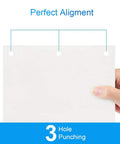 Electric 3 Hole Paper Punch For Office Use Heavy Duty Commercial Hole Puncher with perfect alignment shown on paper