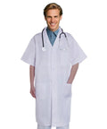 Soft Breathable Scientist Doctor Costume For Halloween Lit Theme Night White Short Sleeve Unisex Lab Coat With Stethoscope