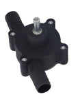 Heavy Duty Electric Drill Powered Sump Pump, compact black plastic body with connectors for rapid fluid transfer and drainage.