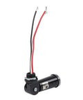 Automatic Dusk To Dawn Photoelectric Switch With Outdoor Light Sensor for 120V fixtures, front view showing wires and swivel mount.