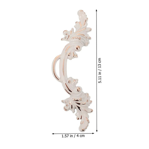 European Style Vintage Cabinet Pull Handles Set, Ivory White Zinc Alloy Drawer And Wardrobe Door Pulls, 2 Pieces, Retro Hardware