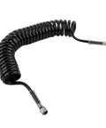 3 Meter PU Coil Air Hose With 1/8 Inch BSP Female Fittings For Airbrush And Spray Painting, flexible, black coiled design.