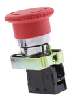 Mushroom Head Emergency Stop Push Button Assembly 22mm Turn To Release, Normally Closed Latching Rotary Stop Button For Industrial Machines