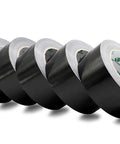 Five Roll Pack Black Duct Tape Rolls For DIY Projects, Heavy Duty 8.3 Mil Thick 1.88 Inch Wide By 35 Yards Each, Residue Free Sealing Tape