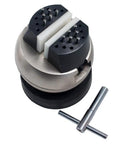 Pro Grade Engraving Block Ball Vise 5 Inch Heavy Duty Rock Solid Steel Body With 360 Degree Tilt Spin And Rotation Nylon Vice Jaw 24 Pinhole Slots