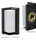Outdoor Wall Porch Light LED Matte Black Exterior Lamp IP65 Waterproof With Three Color Temperature Options dimensions