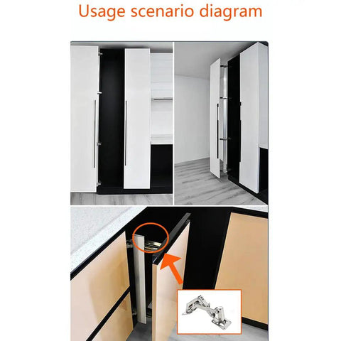 Usage scenario of 2-Pack 170 Degree Frameless Cabinet Hinges With Hidden Hydraulic Soft Close on modern cabinets.