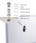 Exploded view of components for 16 Inch Square Rain Shower Head Polished Chrome Stainless Steel Ultra Thin Waterfall