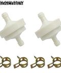 Inline Gas Fuel Filter Replacement For Lawn Mowers And Small Engines One Quarter Inch ID Fits Briggs Stratton Craftsman Toro 394358s 56679 394358 394358B 7014359YP 56679MA Includes Two Filters And Four Clamps