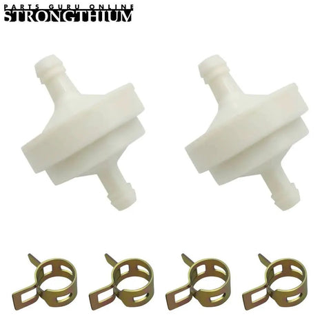 Inline Gas Fuel Filter Replacement For Lawn Mowers And Small Engines One Quarter Inch ID Fits Briggs Stratton Craftsman Toro 394358s 56679 394358 394358B 7014359YP 56679MA Includes Two Filters And Four Clamps