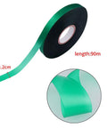 300 Feet Half Inch Stretch Plant Tape For Indoor Outdoor Garden Support All Purpose Heavy Duty Flexible Vinyl Ribbon For Easy Ties To Trees Plants Vegetables And Branches, roll and close-up