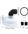Heavy Duty Cyclone Separator Cover For Vacuum Dust Collection No Fuss Replacement Cover with black elbow and mounting accessories.