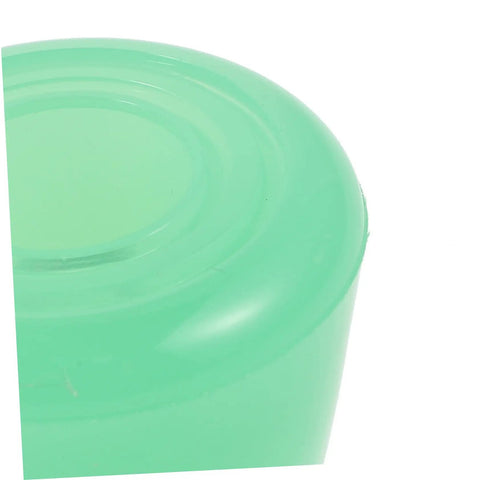 Close-up of green PU material from Toe Stop Replacement Pair For Quad Skates With PU Brake Pads No Fuss Install Double Row Roller Skates Compatible