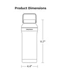 Dimensions of Portable Breast Milk Cooler With Double Insulated Stainless Steel Thermos, measuring 11.7" tall and 4.4" wide.