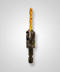 Straight Shooter Indexable Carbide Countersink Drill Combo 5/32 By 1/2 Inch showing twist drill with TiN coating for durability.